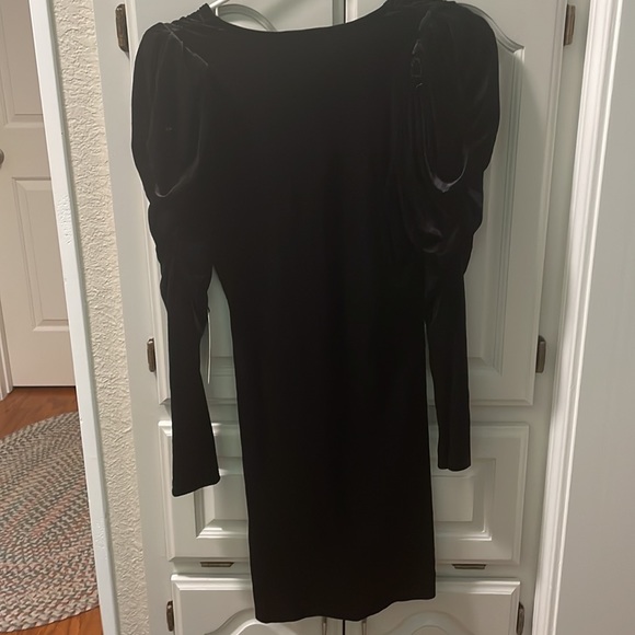 Leith Velour Ruched Long Sleeve Mini Dress - Picture 2 of 4